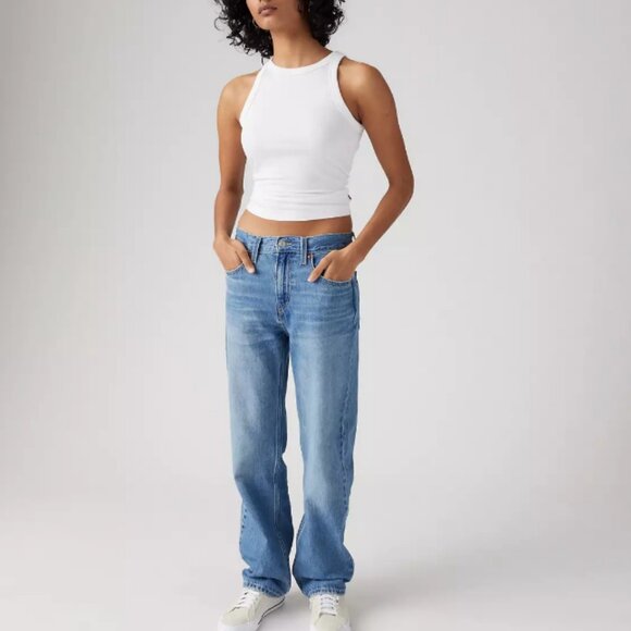 Levi's Denim - Levi’s Low Pro Straight Leg Jeans women Size 30 Rough Diamond Medium Wash